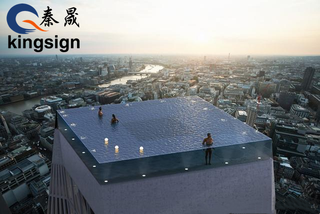 Uima-allas scifi-elokuvasta Infinity London Acrylic Transparent Infinity Pool